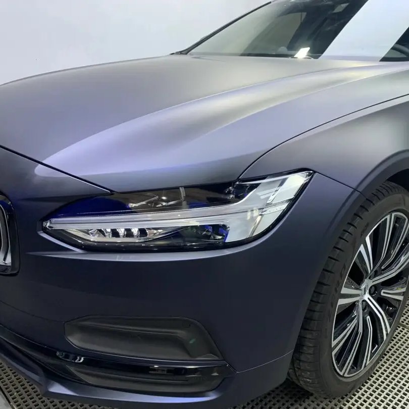 Wrapmaster 1.52*17m Car Decorative Films PET Matte Black Blue Wrap vehicle wrap car wraps for sale