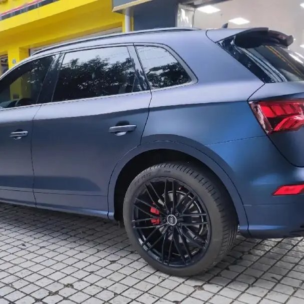 Wrapmaster 1.52*17m Car Decorative Films PET Matte Black Blue Wrap vehicle wrap car wraps for sale