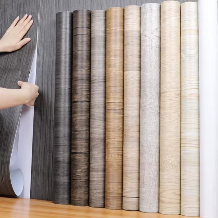Best price custom vinyl sticker pvc film wallpaper furniture wall decorative film self adhesive pvc film