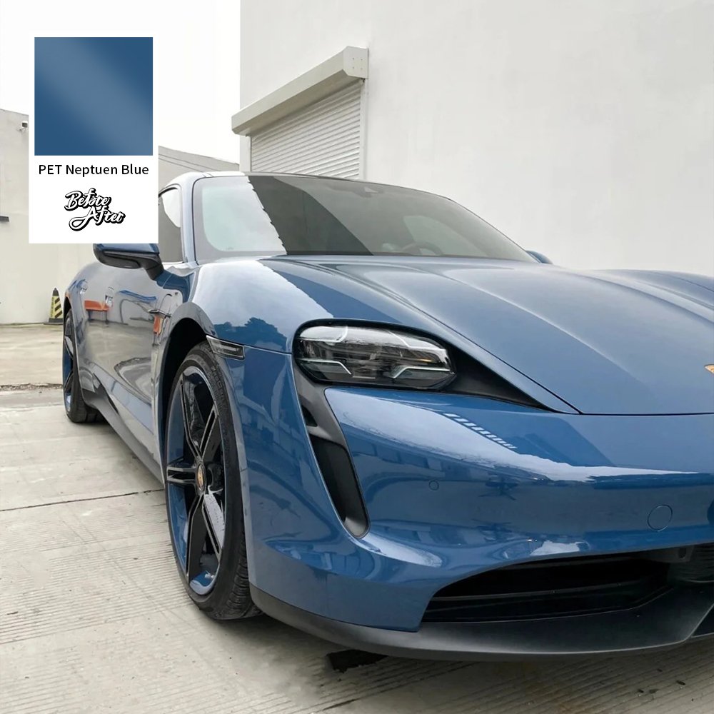 Super Gloss Crystal Vinyl Film Car Wrap Styling Sticker Air Bubble Free Car Body Films Accessories Decoration Film Neptune Blue