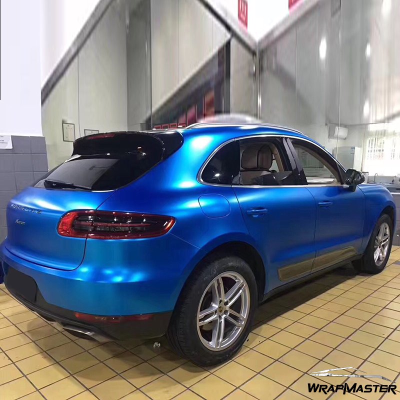 1.52x17m 5x56ft Vehicle Stickers Satin Metallic Sea Blue Car Vinyl Wrap PVC Paint Protection Film for Car Body