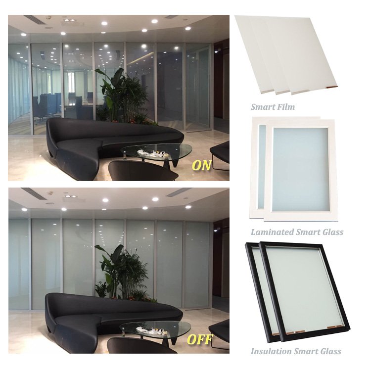 Factory Switchable Privacy Smartfilm PDLC Film Smartglass Laminated LED Glass Smart film