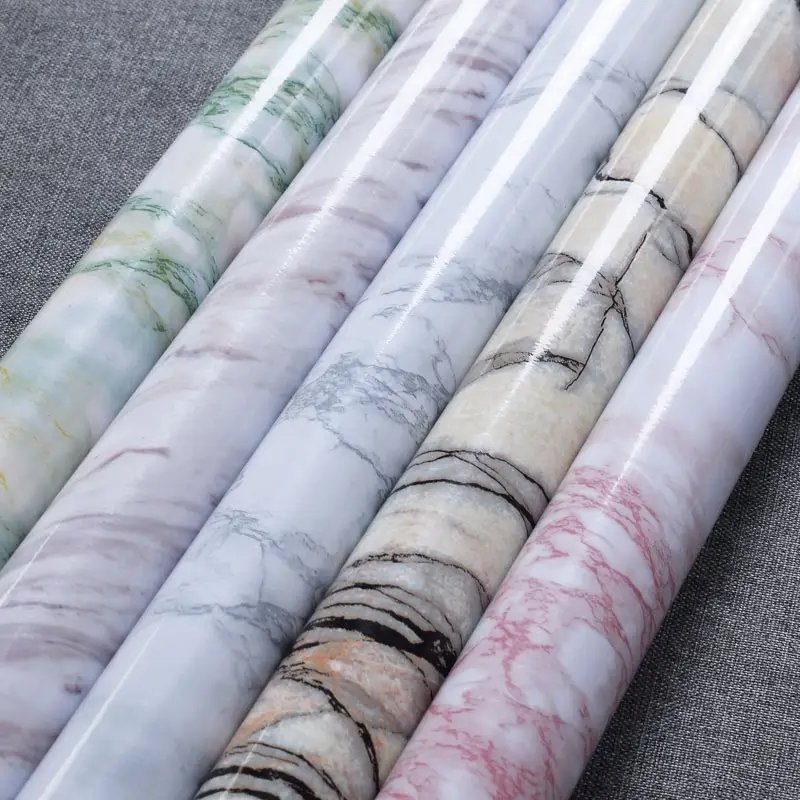 Non-self-adhesive marble PVC home decorative marble film with good price
