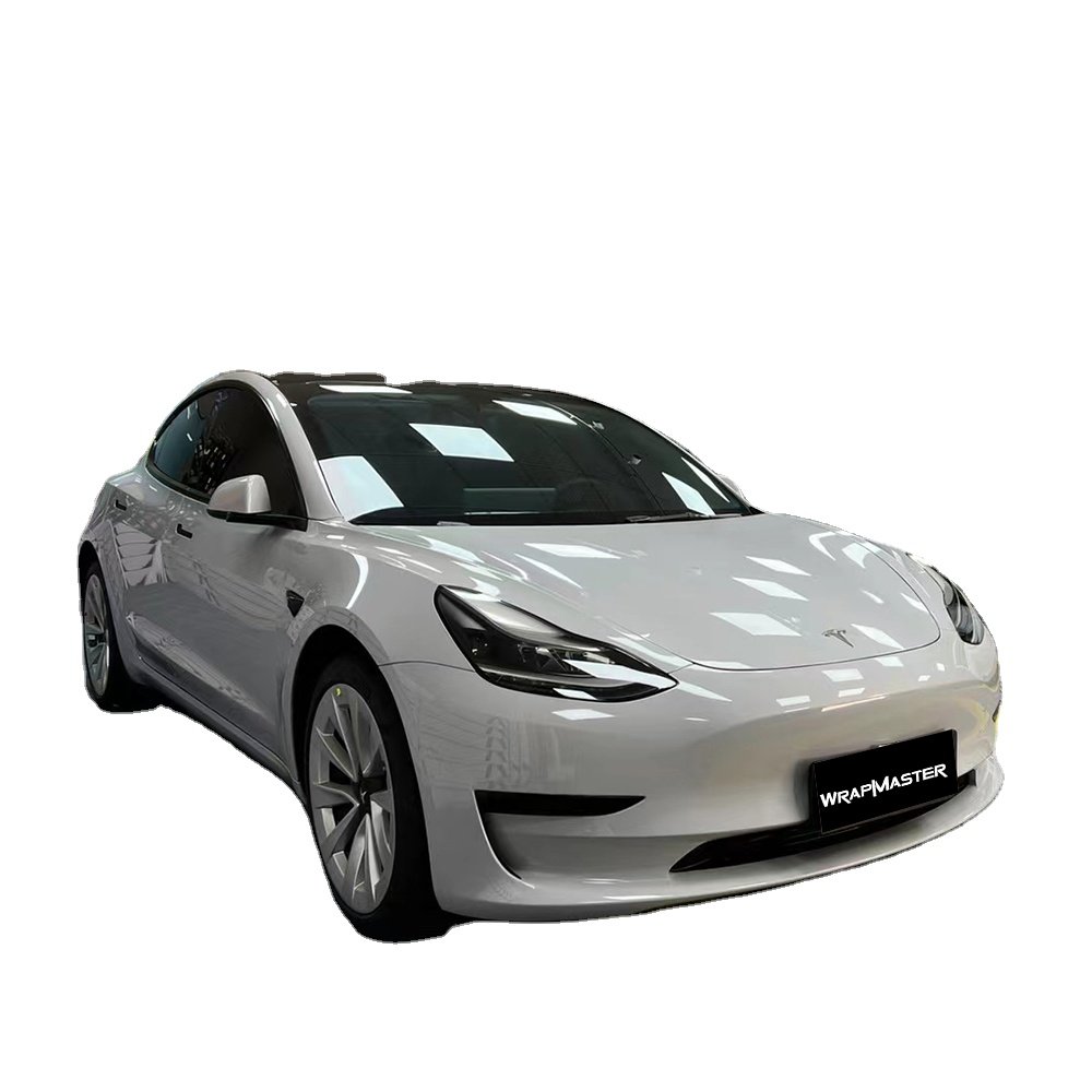 WRAPMASTER 1.52*147m Super Glossy Crystal PET Liner Light Nardo Grey Wrap Vinyl Car Stickers Car Films
