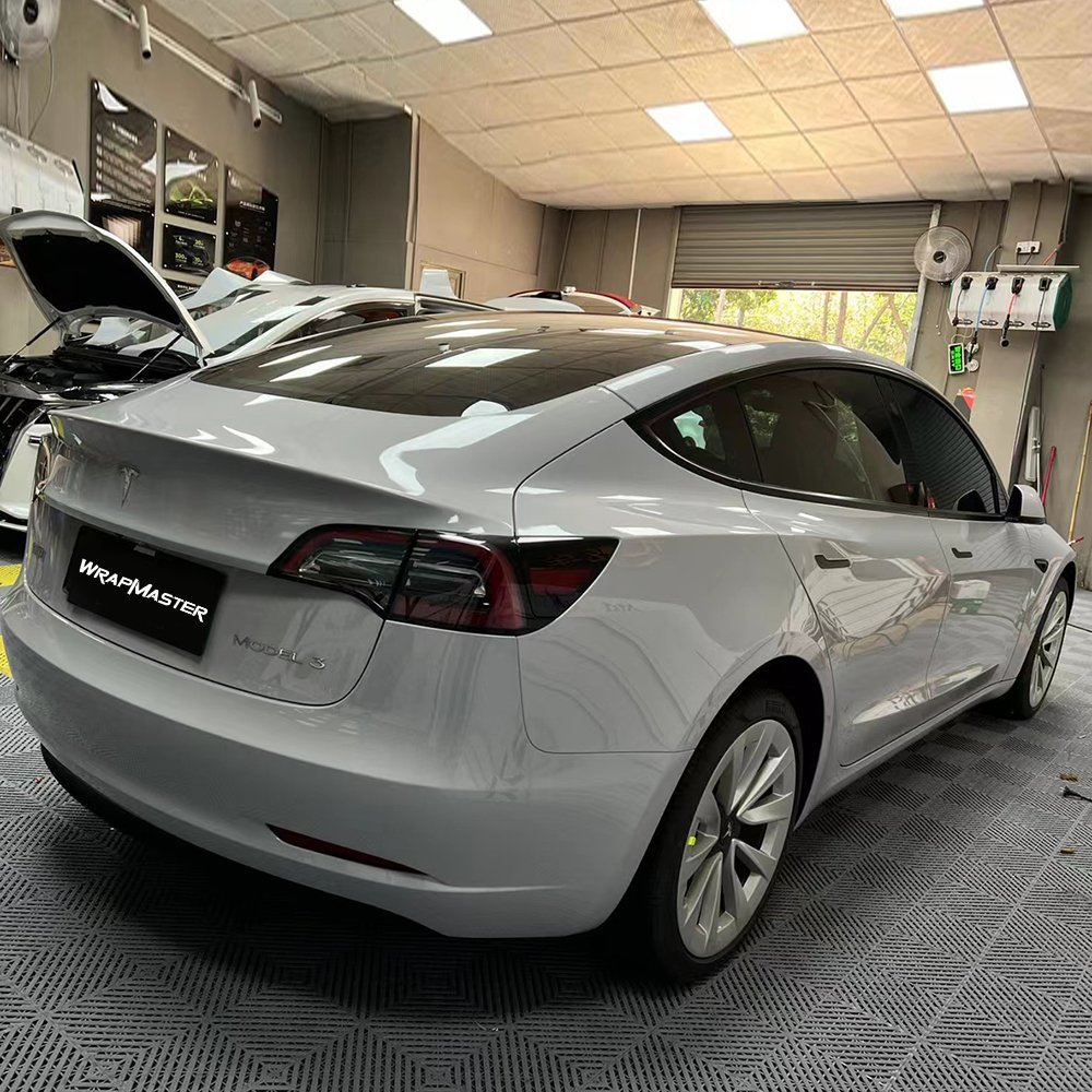 WRAPMASTER 1.52*147m Super Glossy Crystal PET Liner Light Nardo Grey Wrap Vinyl Car Stickers Car Films