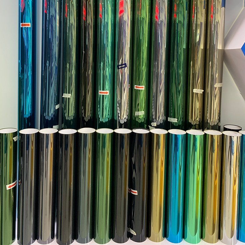 High-quality 1.52*30m PET Building Decorative Colored Mirror Window Glass Film High Heat Insulation Blue Window Film