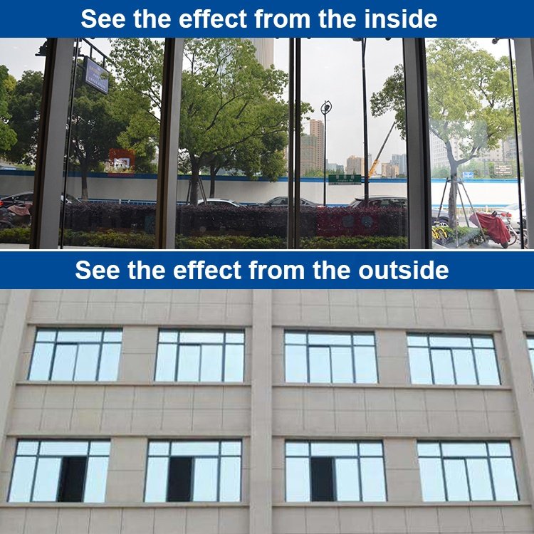 Transition Silver Light Bullet Proof Hotel Building PET Decorative Green Tinted Solar Window Film Glass