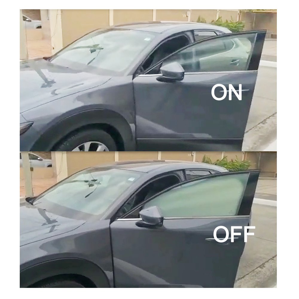 Pdlc Car Films Electronic Glass Window Electrochromic Dimming Privacy Black Tint Smart Film For Car Window Remote On Off 12V