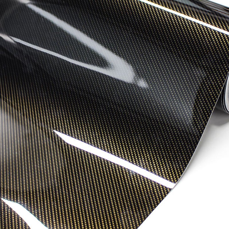 1.52x15M Wholesale Factory Price High Gloss Black Carbon Fiber Texture Vinyl Film Car Body Wrapping Sticker