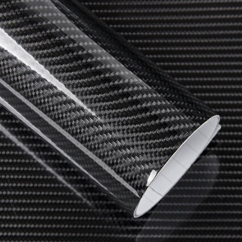 1.52x15M Wholesale Factory Price High Gloss Black Carbon Fiber Texture Vinyl Film Car Body Wrapping Sticker