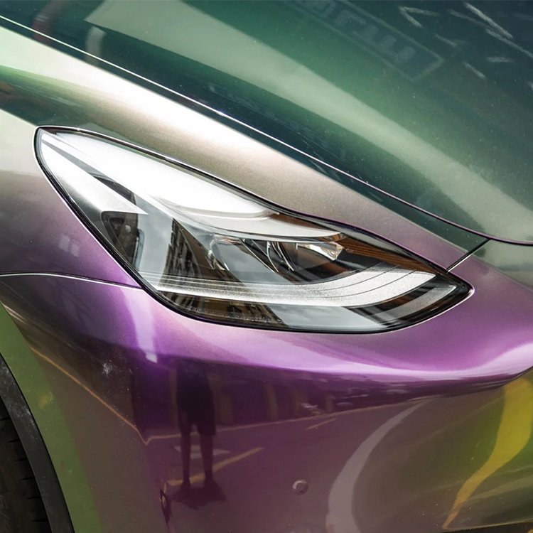 Hot Sale 1.52*18m Roll PET Glossy Diamond Green To Purple Chameleon Car Vinyl Wrap Film Color Shift Change Vinyl Sticker