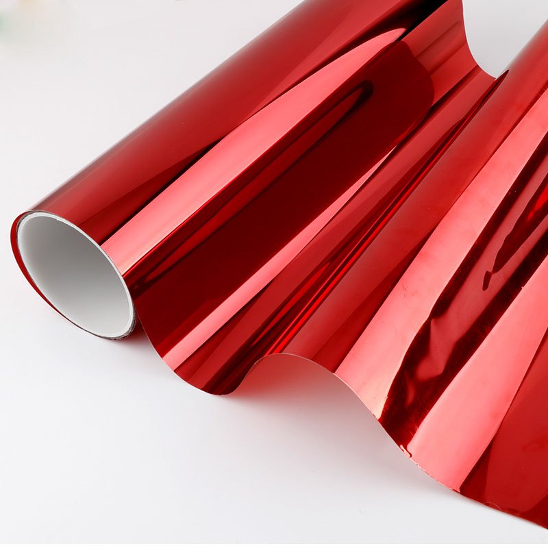 UV Reduction Red Silver Mirror Reflective One Way Vision Building Window Tint Film for Window Glass PET Decorative Modern 99%