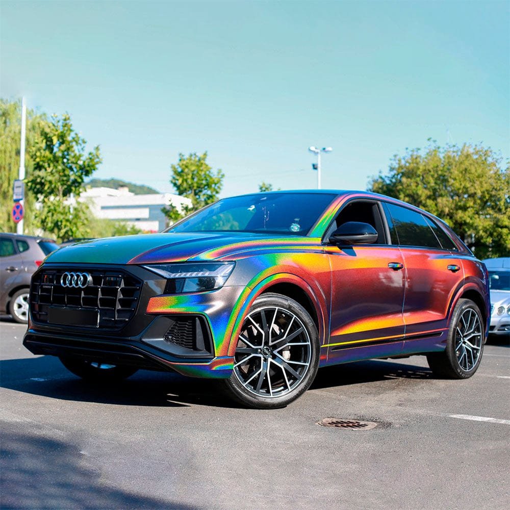 Rainbow Vortex Vinyl Wrap Car Wrap Vinyl Color OEM Factory Price decorative films Color-changing Car Tpu film
