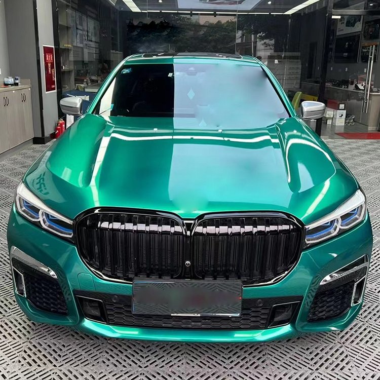 Bright metal paint series Manufacturer best color changing gloss clear car wraps vinyl gray metal green vinyl TPU car wrap film
