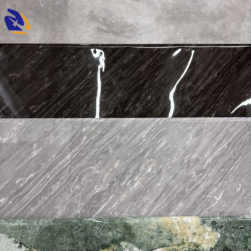 0.14mm High Glossy Jade Stone Design Interior PVC Lamination Film for PVC Sheets Furniture Lamination