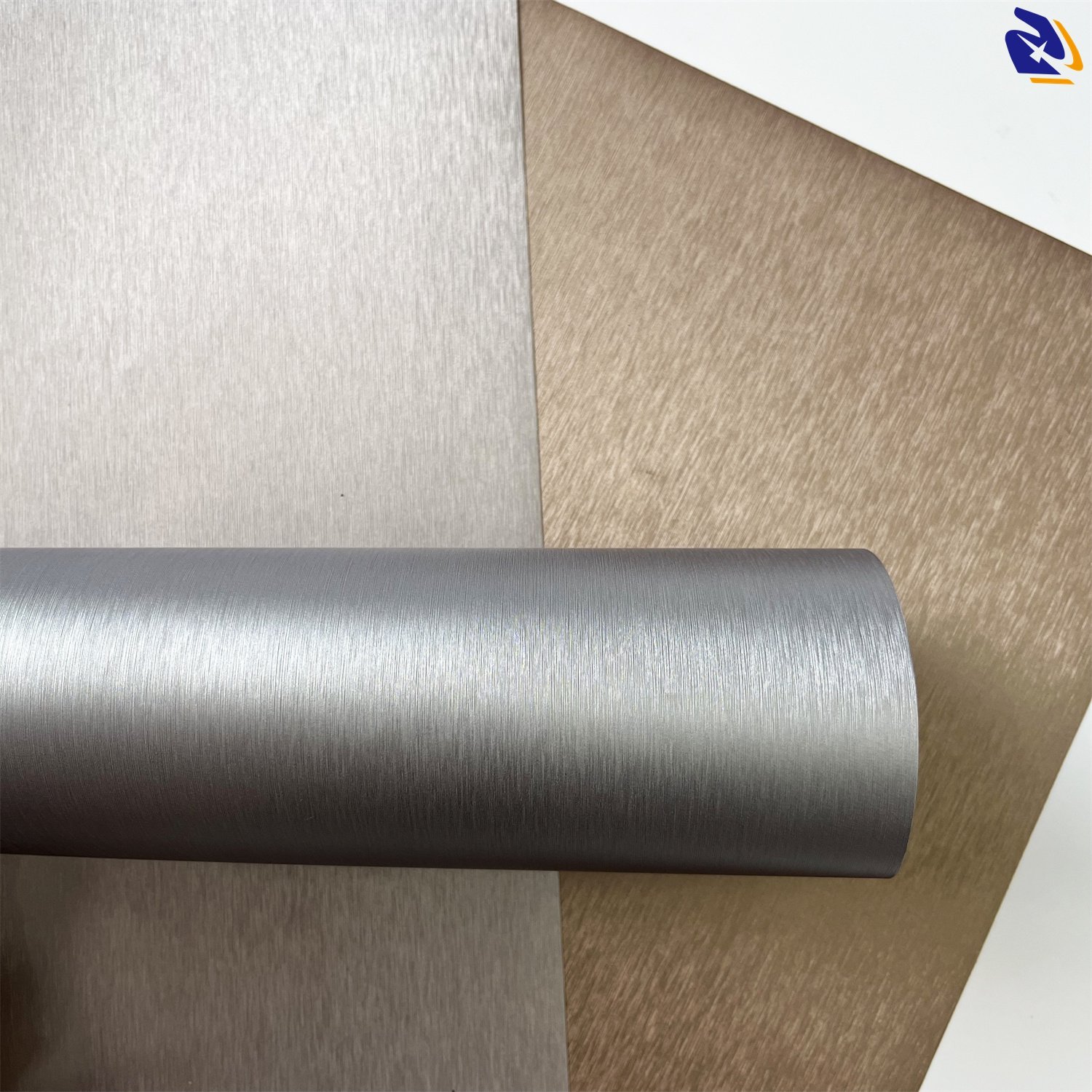 Metallic Brushed Effect PVC Decorative Film For Wall Panel Laminating Wrapping Machine For Interior Decor PVC Sheet For MDF WPC