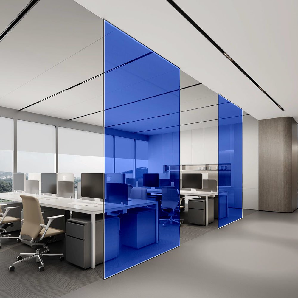 PET Sea Blue Explosion-Proof Window Tint Film Anti-Scratch Building Glass Decoration for Office & Home Use