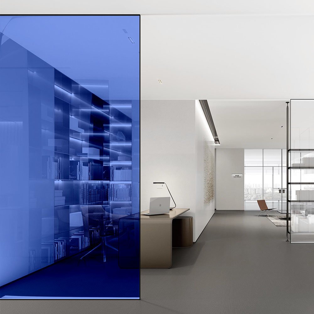 PET Sea Blue Explosion-Proof Window Tint Film Anti-Scratch Building Glass Decoration for Office & Home Use