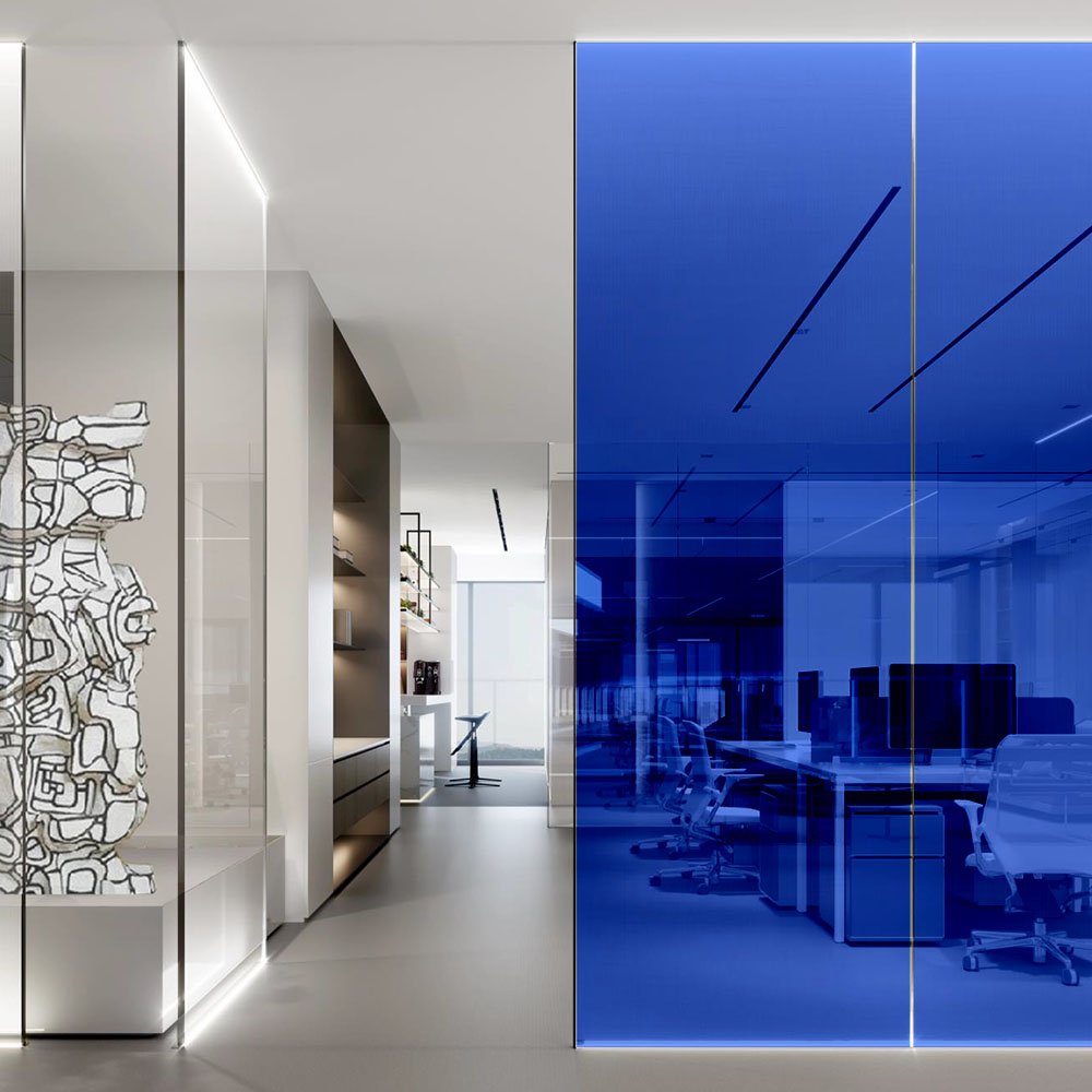 PET Sea Blue Explosion-Proof Window Tint Film Anti-Scratch Building Glass Decoration for Office & Home Use