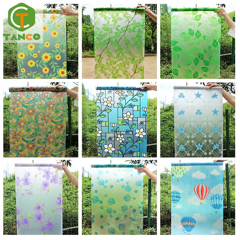 decorative self adhesive home window tint film frosted glass film with decorative for window glass