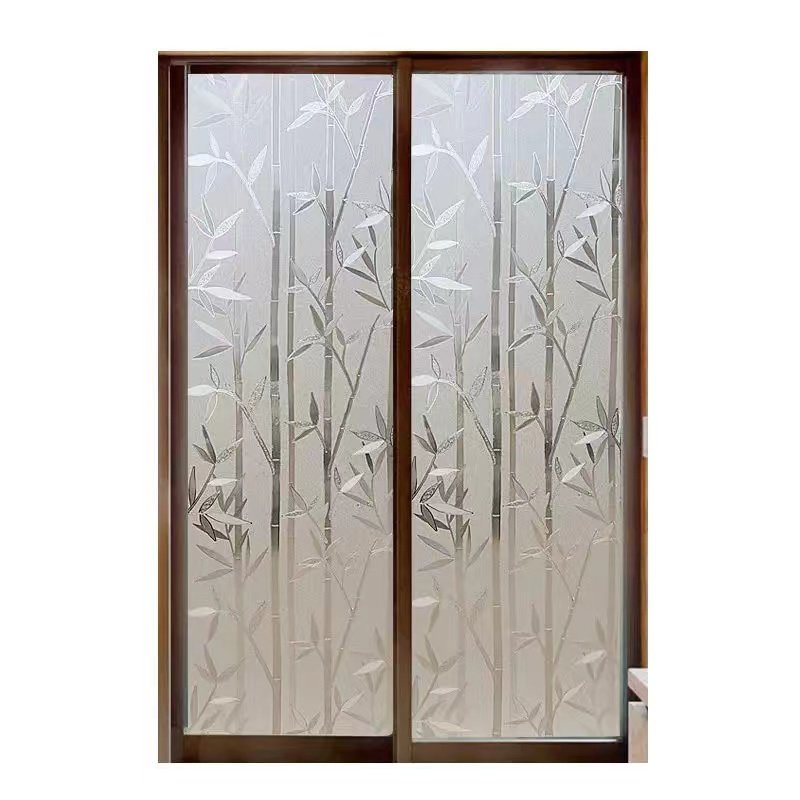 Modern Blooming Flowers Window Privacy Decorative Film for Home and Hotel Embossed Design with Elegant Touch!