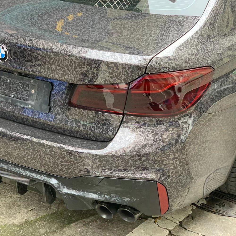 WRAPMASTER Super Gloss metallic PET forging carbon black Vinyl Car Wrap vehicle wraps pvc stickers