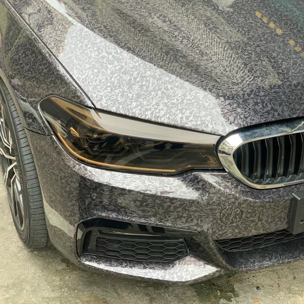 WRAPMASTER Super Gloss metallic PET forging carbon black Vinyl Car Wrap vehicle wraps pvc stickers