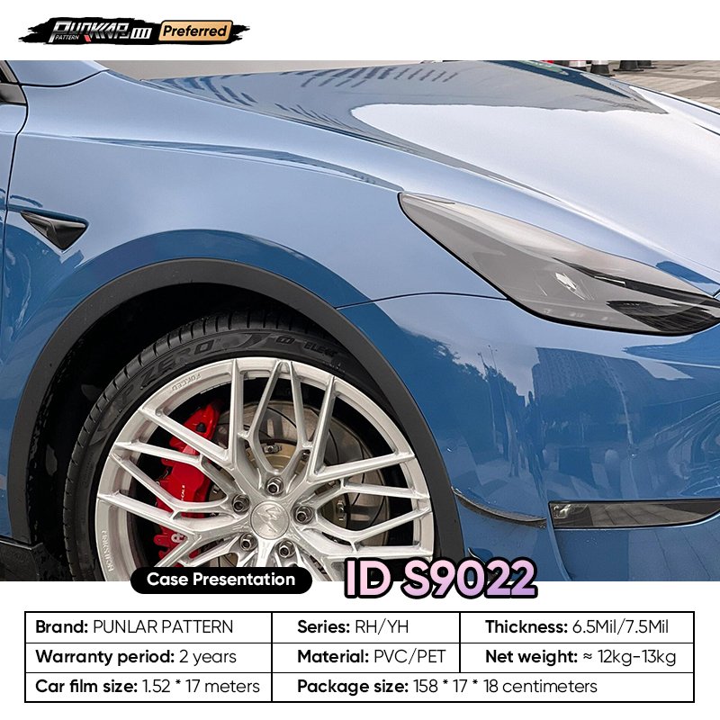 Customizable OEM Blue PET Vinyl Film High-Gloss PVC Film 1.52 Cm Wide Waterproof Color-Changing Film