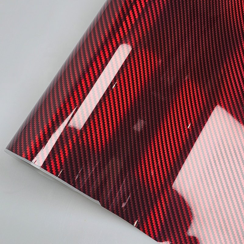 High Glossy red Rainbow 5D Carbon Fiber Wrapping Vinyl Film Car Decal Modification Sticker For Motorcycle Accessories Wrap