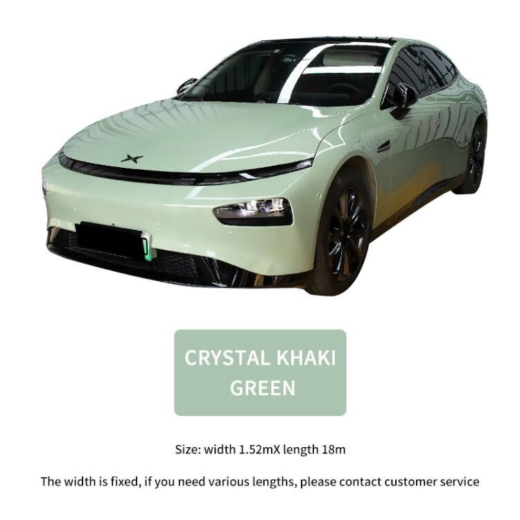 1.52*18m Super Glossy Crystal Post Green Car Color Changing Film Full Car Body Vinyl Wrap Stickers