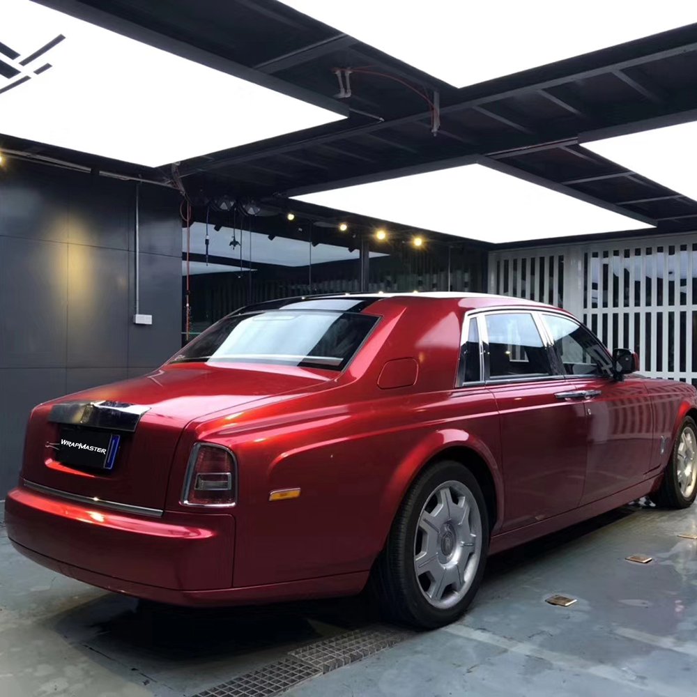 WRAPMASTER Super Gloss metallic PET Metal Soul Red Vinyl Car Wrap custom vinyl stickers