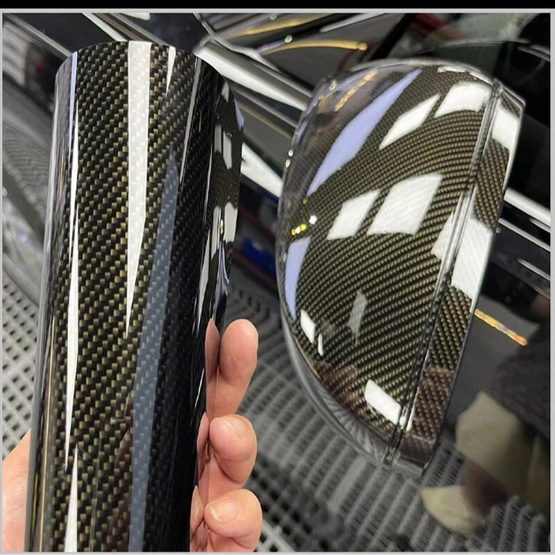 Hot sale 7D 9D Carbon fiber film PET Release Liner Black Gold Carbon Fiber Vinyl for Vehicle Decoration