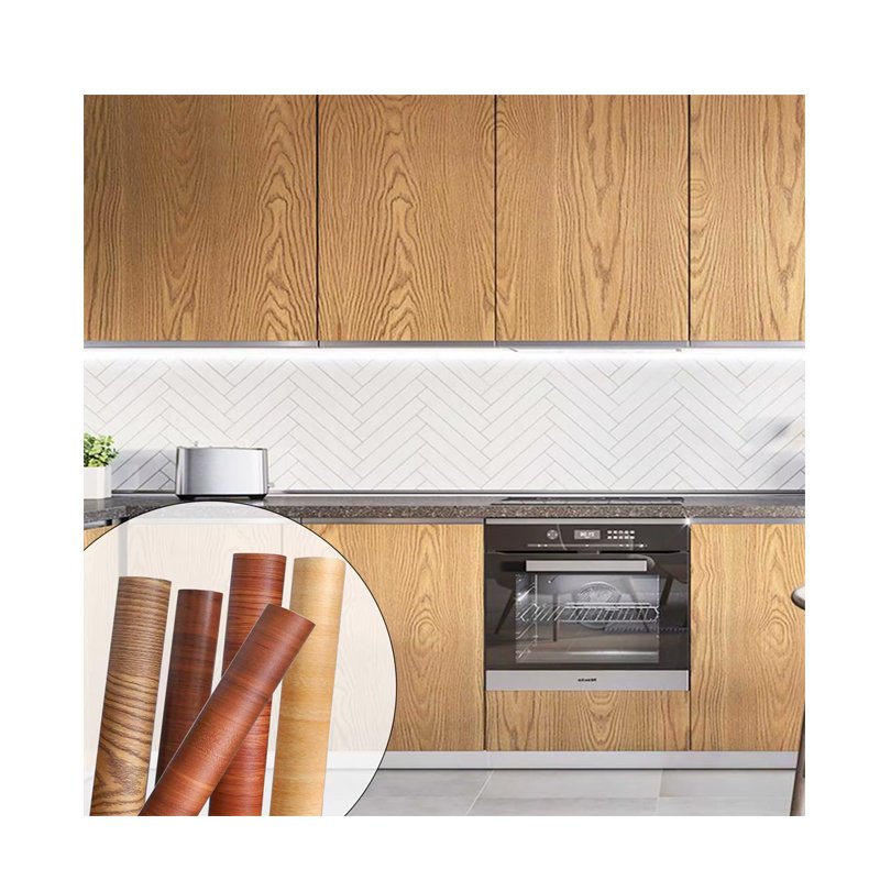 Matte Wood Grain Laminated Membrane Cabinet Packaging Film High Quality Decorative Film Furniture PVC Film
