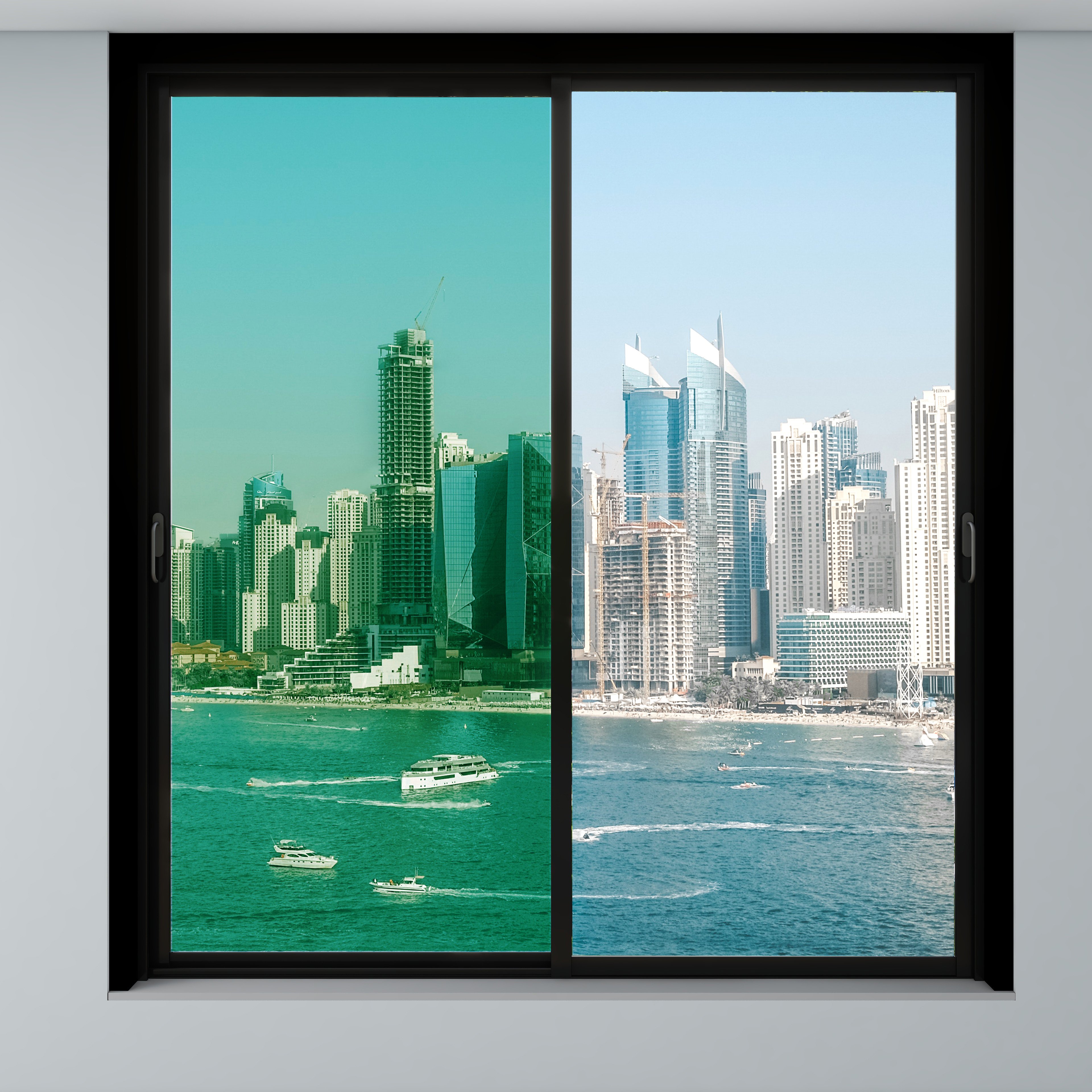 DUUEIHHUER Waterproof Solar Window Privacy Film Easy Install PET Glass for Apartment Hotel with UV Heat Barrier Stained Finish