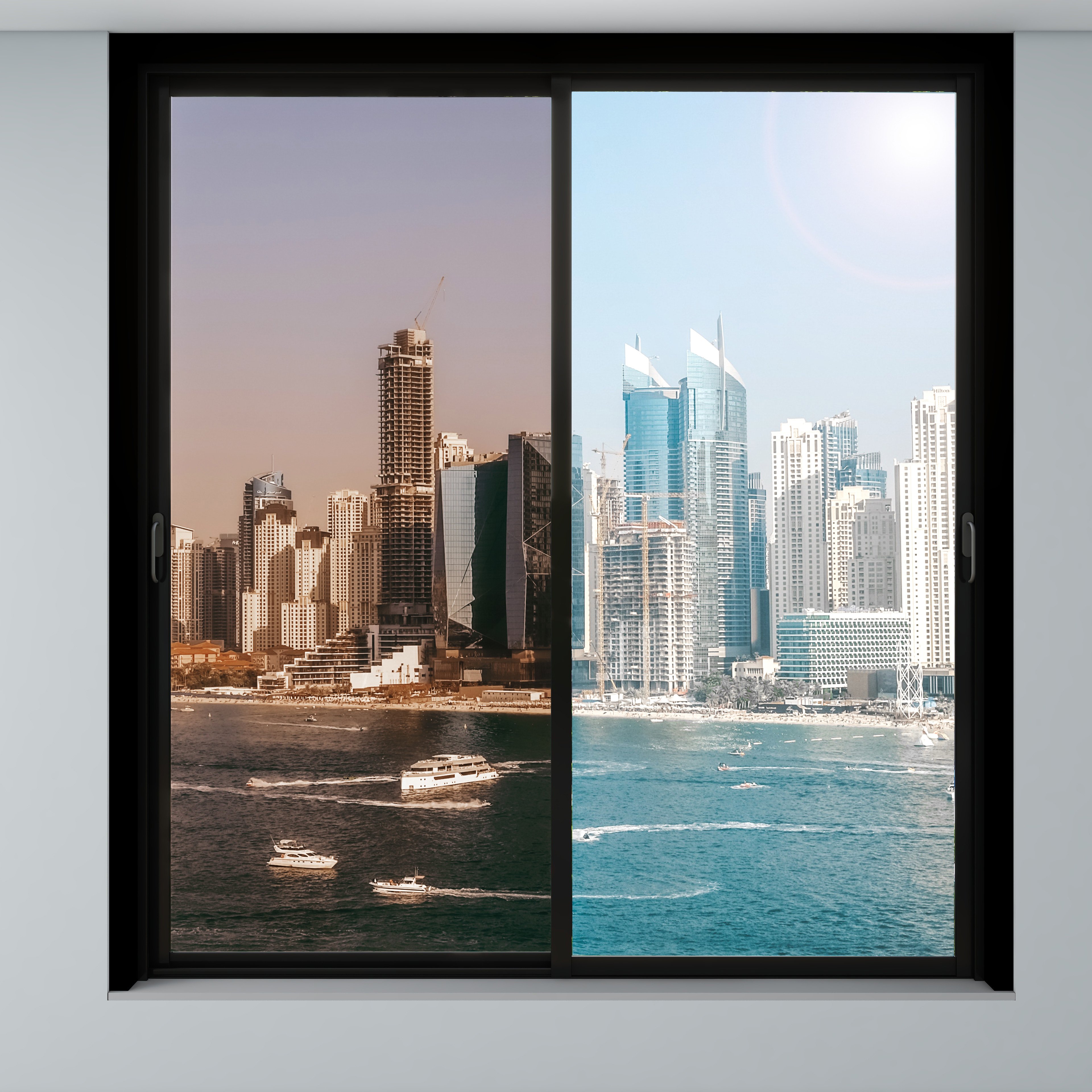 DUUEIHHUER Waterproof Solar Window Privacy Film Easy Install PET Glass for Apartment Hotel with UV Heat Barrier Stained Finish