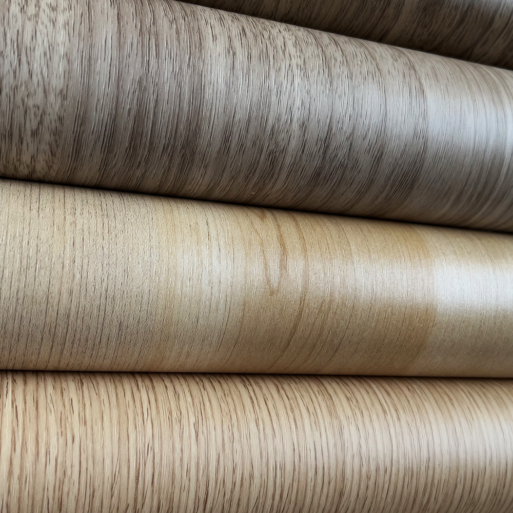 Wooden Pattern Waterproof Wood Grain Vinyl Vacuum Laminadora Wardrobe Door Membrane Decorative PVC Film