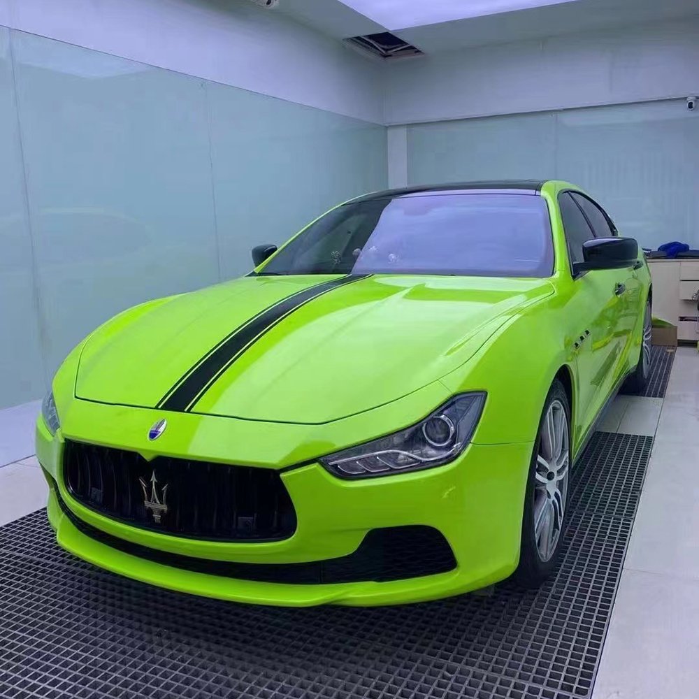 WRAPMASTER PET Liner Super Glossy Apple Green Vehicle Wraps Colors Car Vinyl