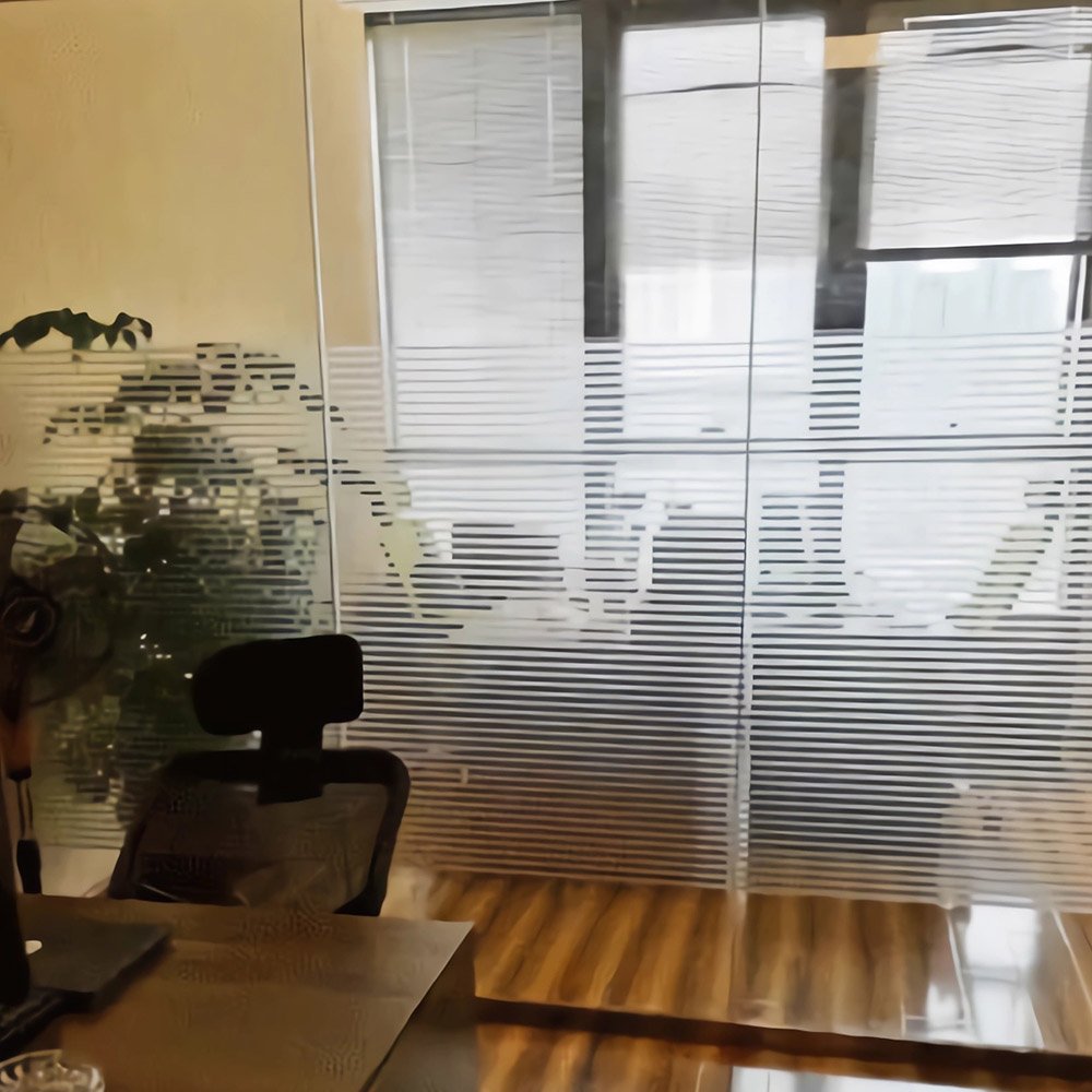 1.52*30m Building Privacy Window Film White Small Strip GlassOpaque Translucent Stripe Decorative PET Window Film Office Shower