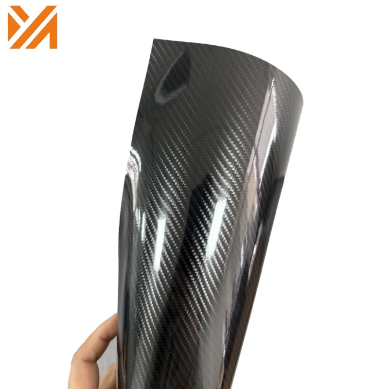 Long Durability Removable Adhesive Vinyl Rolls Carbon Fiber Black Film Decorative Sticker Car Wrap Film