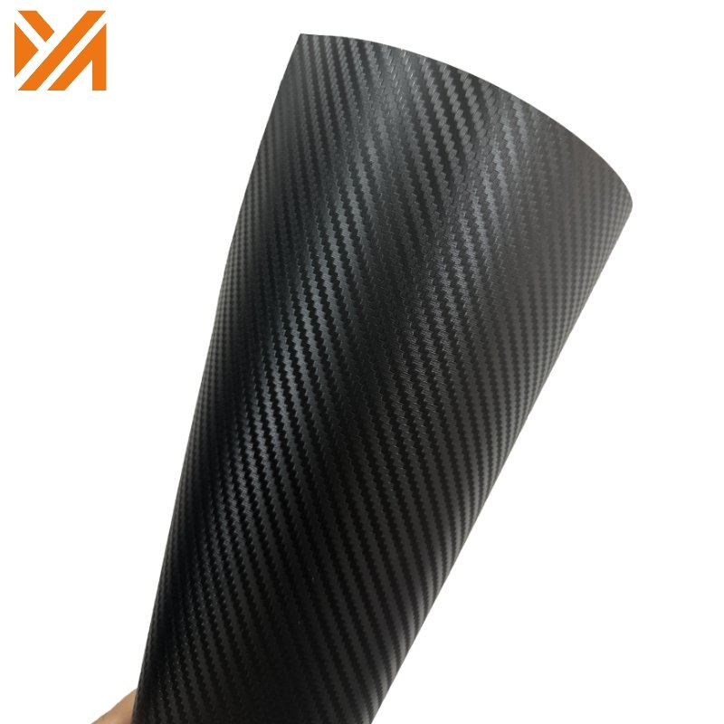 Long Durability Removable Adhesive Vinyl Rolls Carbon Fiber Black Film Decorative Sticker Car Wrap Film