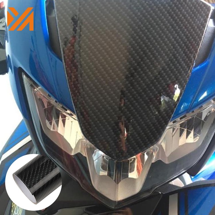 Long Durability Removable Adhesive Vinyl Rolls Carbon Fiber Black Film Decorative Sticker Car Wrap Film