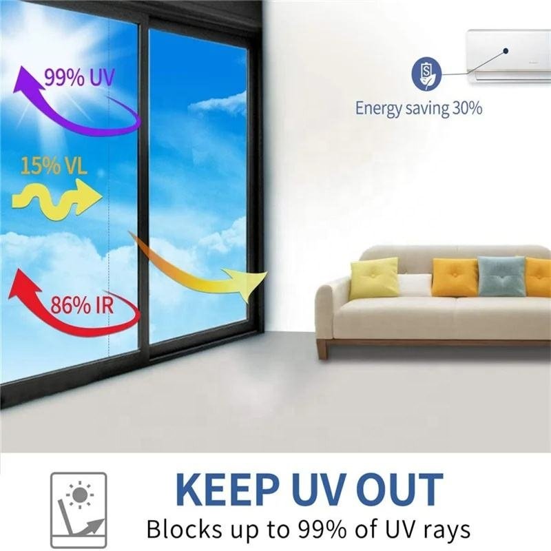 Heat Insulation Glass Building Window Film 2Ply 99% Uv Rejection Solar Tinted Film