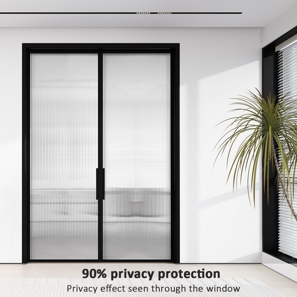 UDK New designed Self Adhesive Fluted Glass Sticker 3D China Manufacturer PET Material Reeded Windows Glass Film