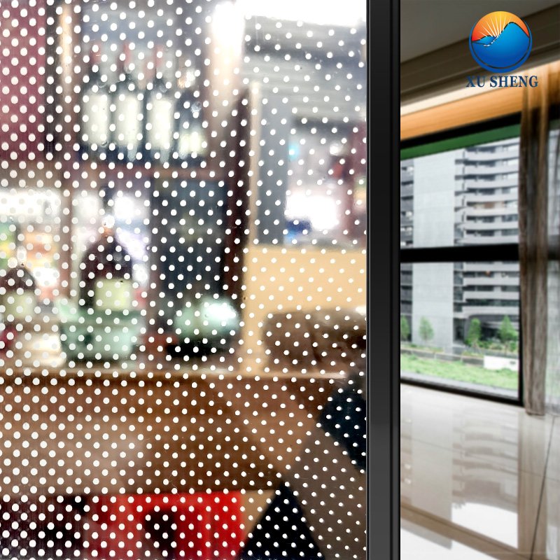 PET self adhesive White mesh dot pattern decorative glass window film