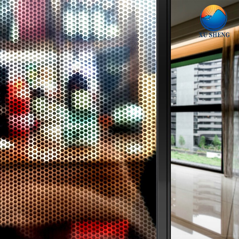 PET self adhesive White mesh dot pattern decorative glass window film