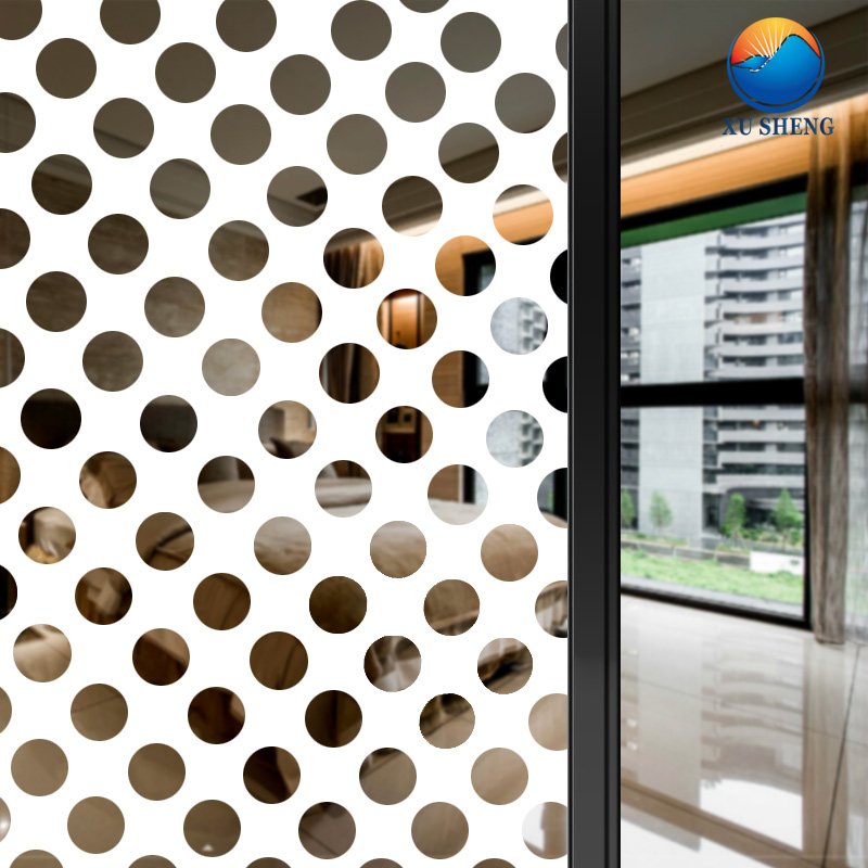 PET self adhesive White mesh dot pattern decorative glass window film