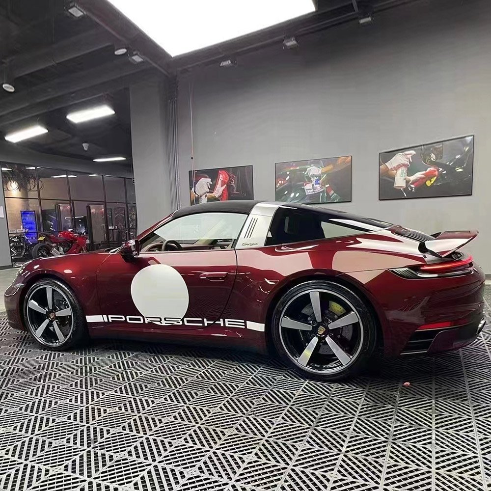 WRAPMASTER Super Gloss metallic PET Cherry Red dark Vinyl Car Wrap custom vinyl stickers