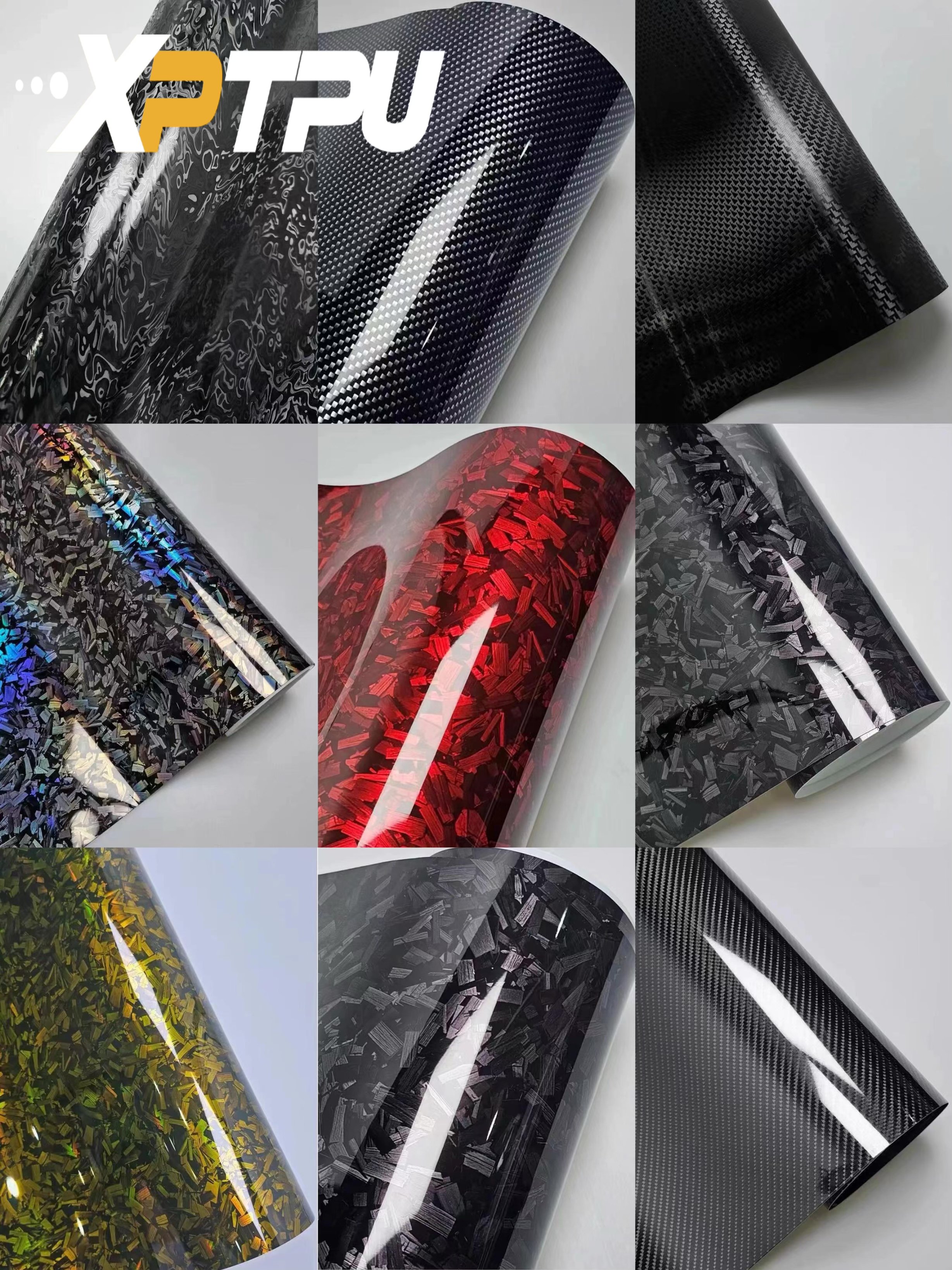 PET DYNO Carbon Fiber Wrap Film Black Color Auto Body Interior Decoration Car Stickers