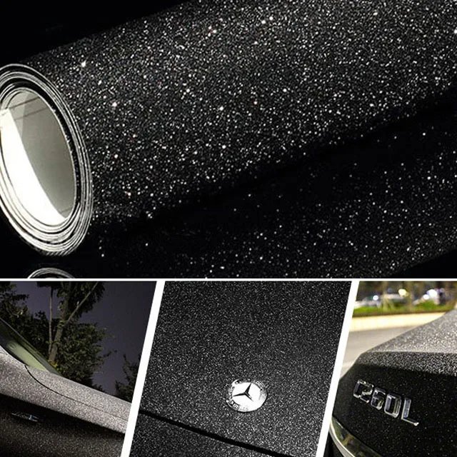 Car Styling black Glitter Diamond Shiny Vinyl Films Wrap For Car Body Car Sticker Auto decoration motorcycle decal