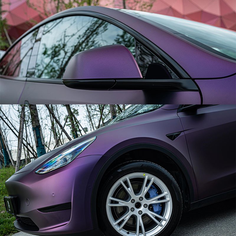 Premium PVC Air Bubble Free matte Color Car Foil Super Matte Black Pinot Purple Roll Wrapping Sticker Vinyl For Auto